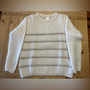 Striped Cream and Tan pull-over- knitwear